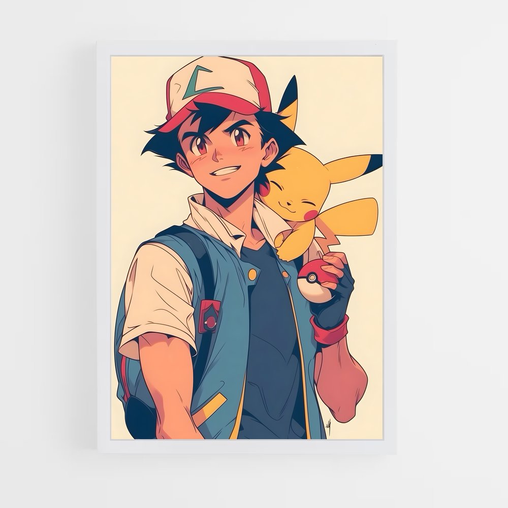 Poster Ash et Pikachu en Mission – affiche Pokemon (vue 3)